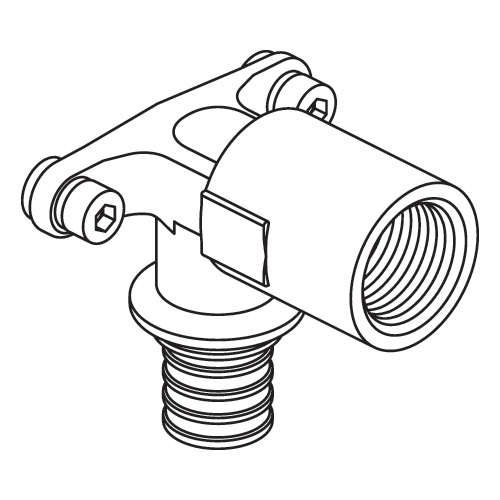 REHAU RAUTITAN Угольник настенный с длинным нарезным патрубком 16-R 1/2 11384411405(138441-405)