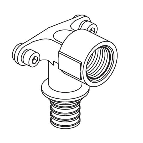 REHAU RAUTITAN Угольник настенный с коротким нарезным патрубком 16-Rp 1/2 11384611405(138461-405)